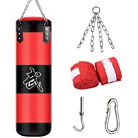 ALINILA Saco de Boxeo-Bolso Pesado De Boxeo Duradero-Saco De Arena Bolsa De Entrenamiento Vacío De Boxeo Gancho Kick…